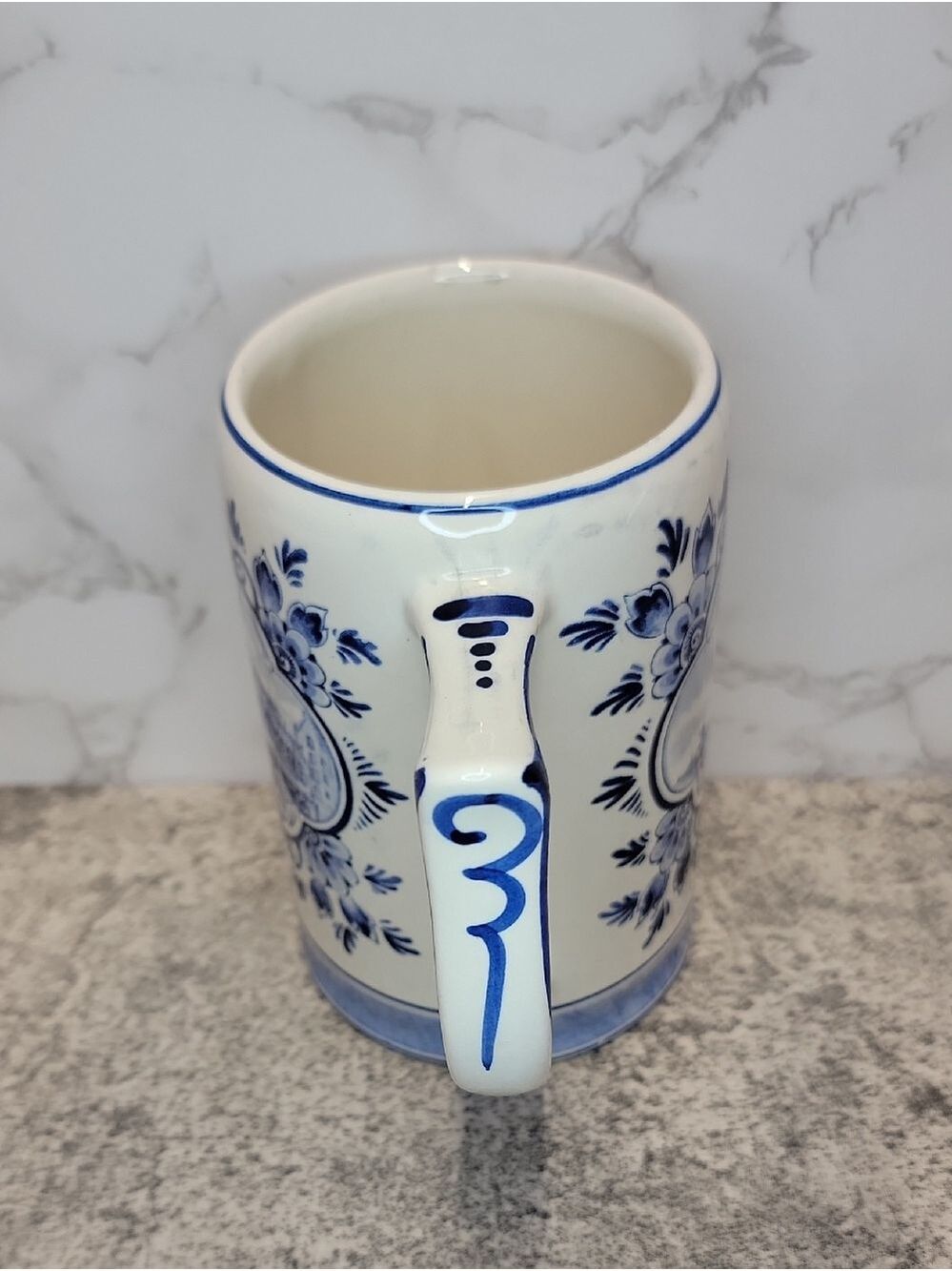 Vintage Heineken Blue Delft Ceramic Beer Stein Mug from Holland - Picture 4 of 11